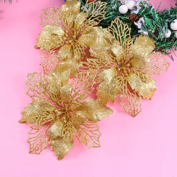 12 Pcs Glitter Poinsettia Flowers Hollow Artificial Flowers Christmas Ornaments Xmas Tree Hanging Pendant (Golden) 
12 Pcs Glitter Poinsettia Flowers Hollow Artificial Flowers Christmas Ornaments Xmas Tree Hanging Pendant (Golden)