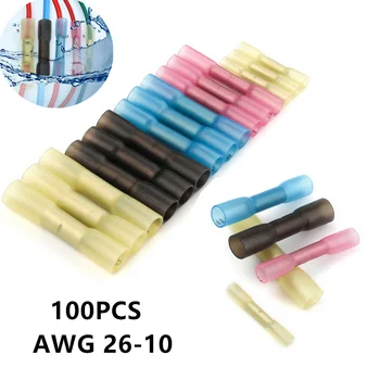 100pcs Heat Shrink Wire Connectors Insulated Waterproof Splice Terminals Seal Butt Electrical Wire Crimp Terminals 26-10 AWG
100pcs Heat Shrink Wire Connectors Insulated Waterproof Splice Terminals Seal Butt Electrical Wire Crimp Terminals 26-10 AWG