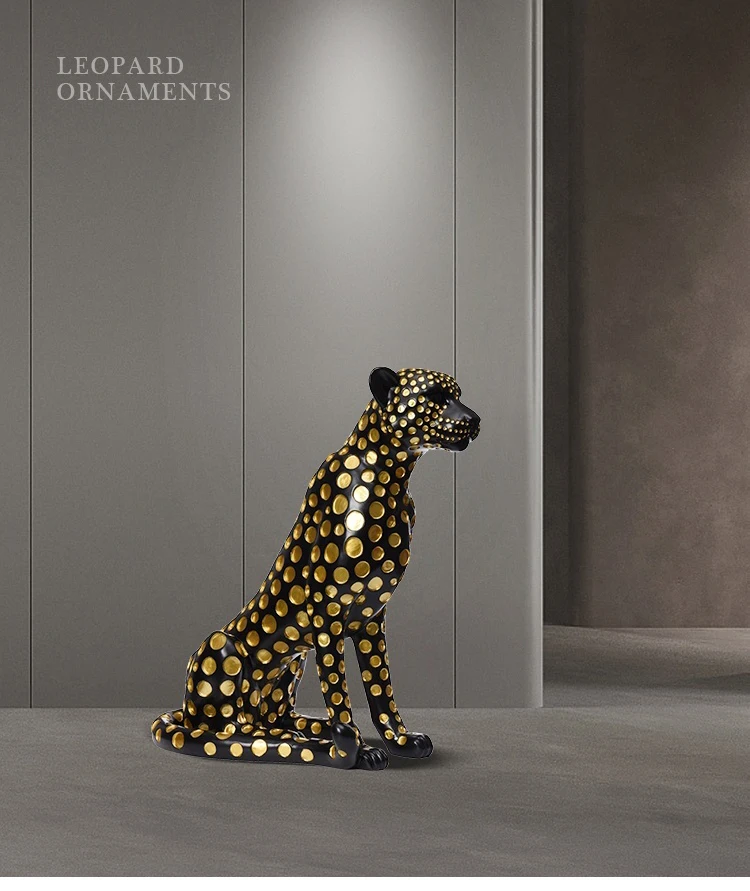 Fortune Leopard Statues Home Decor Resin Interior Figurines Office Living Room Decoration Creative Home Accessories Artwork Gift Fortune Leopard Statues Home Decor Resin Interior Figurines Office Living Room Decoration Creative Home Accessories Artwork Gift