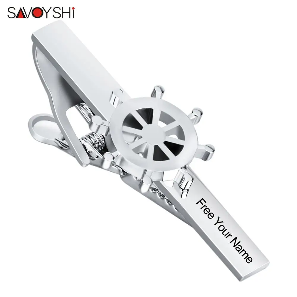 SAVOYSHI Free Engraving Logo Tie Clip Pin High Quality Silver color Rudder Necktie Bar Clasp Special Gifts Brand Jewelry
SAVOYSHI Free Engraving Logo Tie Clip Pin High Quality Silver color Rudder Necktie Bar Clasp Special Gifts Brand Jewelry
