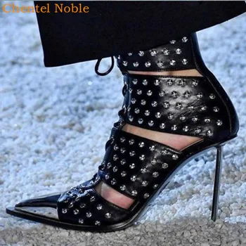 2019 Metal Pointed Toe Ankle For Women Summer Genuine Leather Stiletto Sandals High Heels Hollow Out Motorcycle Shoes Pumps
2019 Metal Pointed Toe Ankle For Women Summer Genuine Leather Stiletto Sandals High Heels Hollow Out Motorcycle Shoes Pumps