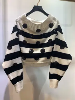 2019 New Ladies Fashion Long Sleeve Sexy Casual Embroidered Off-Shoulder Striped Knit Top 0114
2019 New Ladies Fashion Long Sleeve Sexy Casual Embroidered Off-Shoulder Striped Knit Top 0114