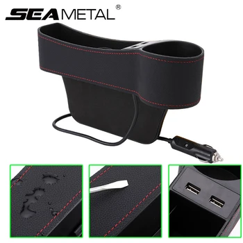 2pcs Universal 12V/24V Car Seat Organizer Pocket 2 USB Interfaces Leather Auto Seat Gap Storage Box for Car Interior Accessories 
2pcs Universal 12V/24V Car Seat Organizer Pocket 2 USB Interfaces Leather Auto Seat Gap Storage Box for Car Interior Accessories