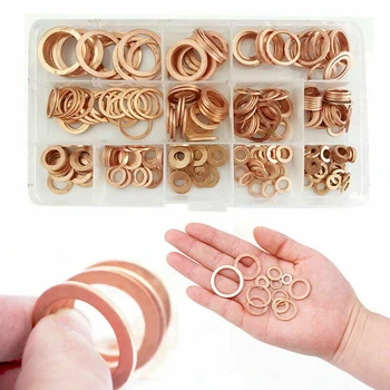 300pcs M5-M20 Copper Gasket Washer Set Flat Ring Oil Seal Assortment Kit Sump Plug Oil For Boat Fastener Hardware Accessories
300pcs M5-M20 Copper Gasket Washer Set Flat Ring Oil Seal Assortment Kit Sump Plug Oil For Boat Fastener Hardware Accessories