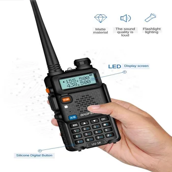 (UV-5R) 8-Watt Dual Band Two-Way Radio (136-174MHz VHF & 400-520MHz UHF) Includes Full Kit with Large Battery
(UV-5R) 8-Watt Dual Band Two-Way Radio (136-174MHz VHF & 400-520MHz UHF) Includes Full Kit with Large Battery