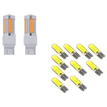10Pcs T10 W5W COB LED Car Auto Interior Bulb & 2x 7443, T20 LED Bulbs Amber Yellow 900 Lumens Turn Signals Light
10Pcs T10 W5W COB LED Car Auto Interior Bulb & 2x 7443, T20 LED Bulbs Amber Yellow 900 Lumens Turn Signals Light