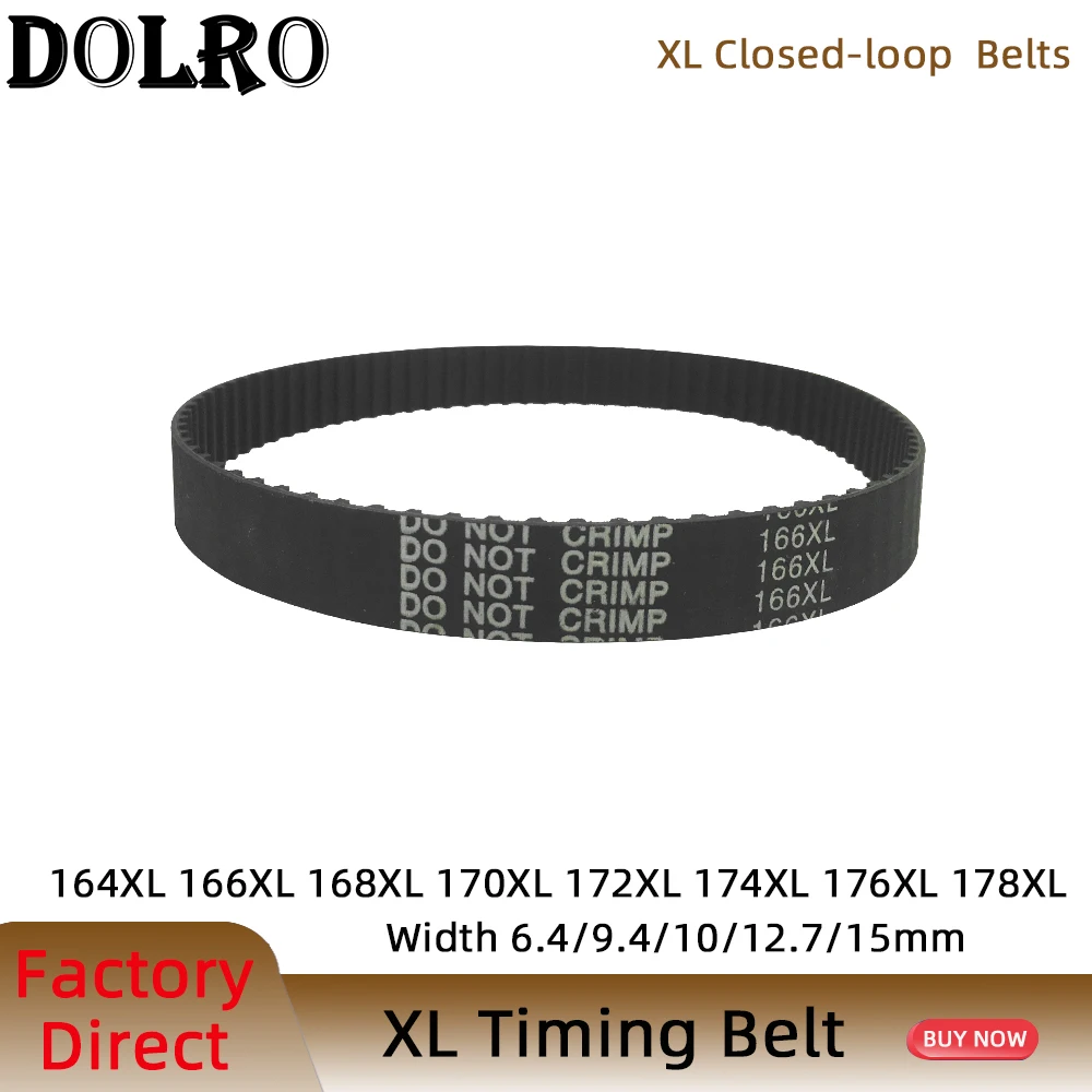 

XL Timing Belt 164/166/168/170/172/174/176/178XL Width6.4/9.4/10/15mm Closed Loop Toothed Transmisson Rubber Timing Pulley Belt
