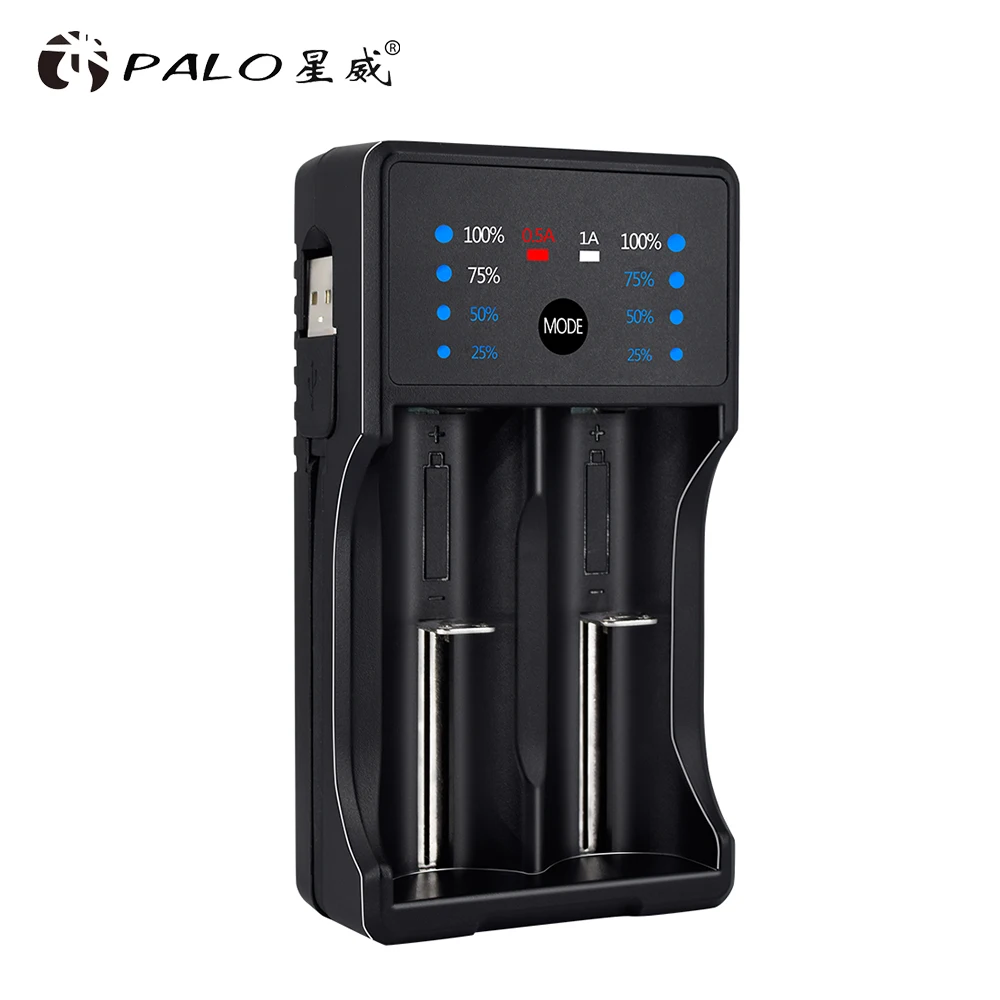 PALO 18650 battery Charger for 3.7V lithium 18650 26650 21700 18350 and 1.2V AA AAA Ni-MH rechargeable battery
PALO 18650 battery Charger for 3.7V lithium 18650 26650 21700 18350 and 1.2V AA AAA Ni-MH rechargeable battery