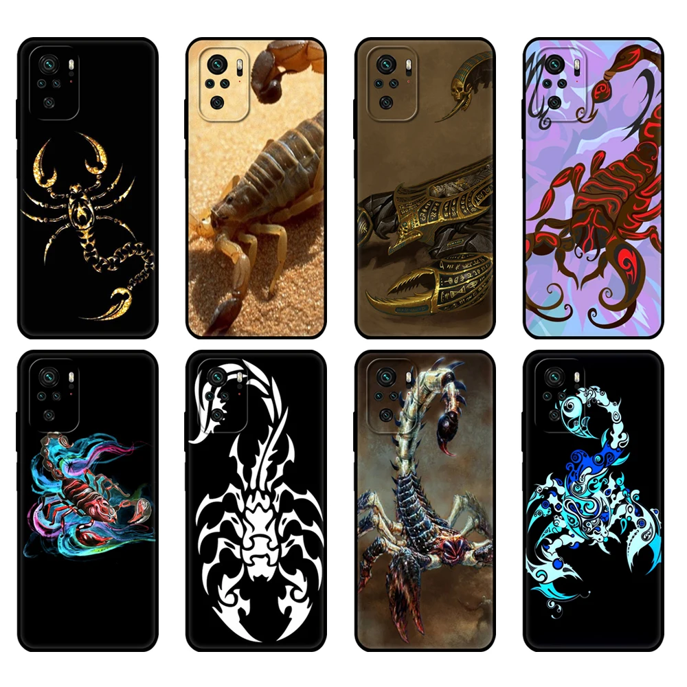 Black tpu Case For Xiaomi Redmi 9T Note 10 5G 4G Pro 10S Animal Crab Scorpion | Мобильные телефоны и аксессуары