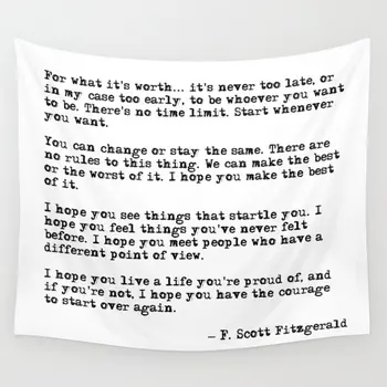 For What Its Worth Scott Fitzgerald Quote Wall Tapestry Cover Beach Towel Picnic Yoga Mat Home Decoration
For What Its Worth Scott Fitzgerald Quote Wall Tapestry Cover Beach Towel Picnic Yoga Mat Home Decoration