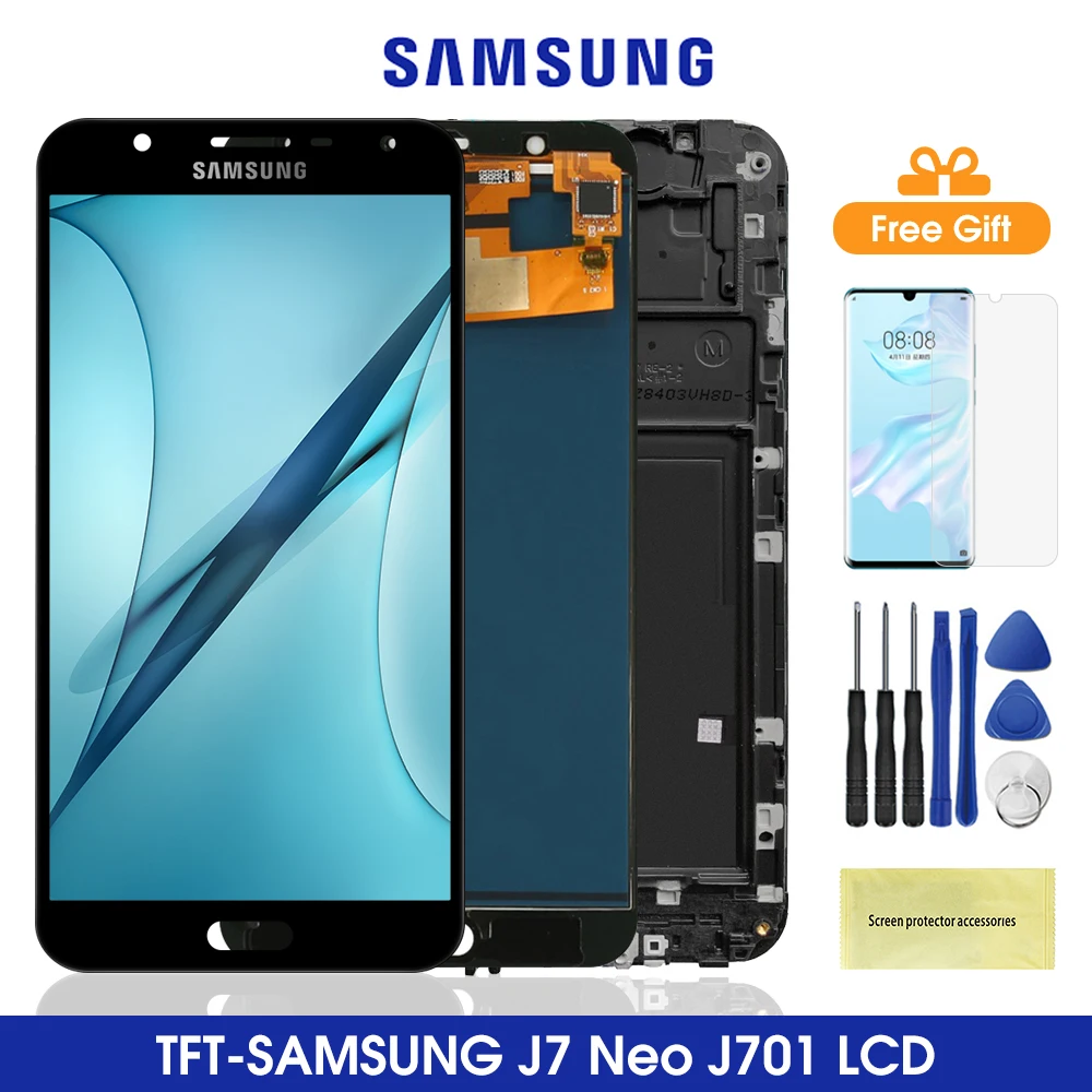ЖК-дисплей 5 ''J701 для SAMSUNG Galaxy J7 Neo с сенсорным экраном в сборе Samsung J701 J701F J701M J701MT
