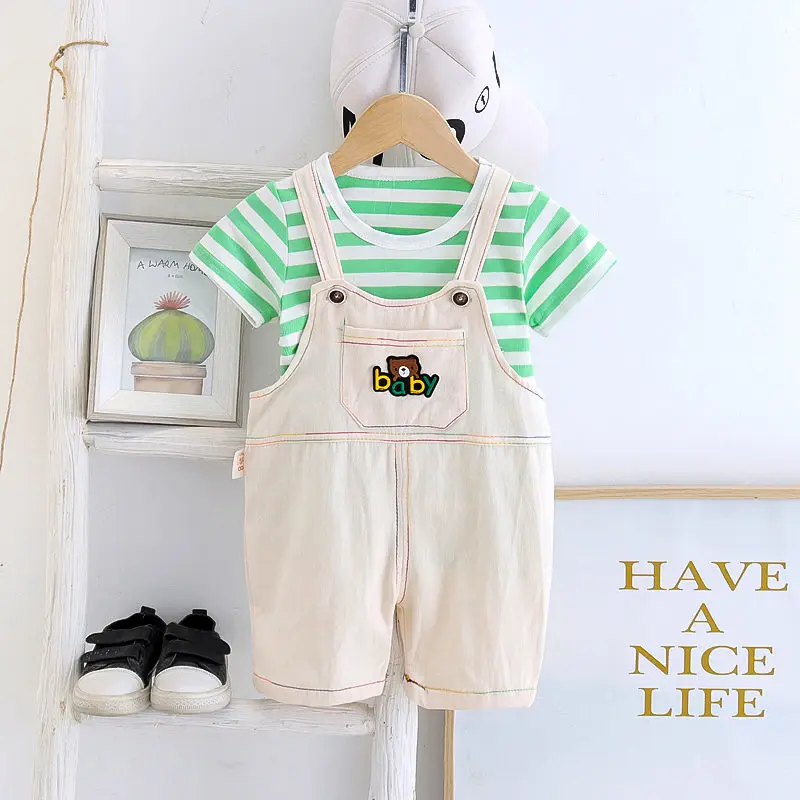 New Summer Children Fashion Clothes Baby Boys Girls strips t-Shirt bib pants overalls 2Pcs/sets Kids Clothing Toddler Sportswear
New Summer Children Fashion Clothes Baby Boys Girls strips t-Shirt bib pants overalls 2Pcs/sets Kids Clothing Toddler Sportswear