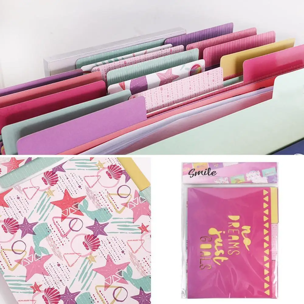 A4 Decorated File Folders Pack Of 9pcs Decoration Various File Folder Separator Page Folder Set With 1/3 Cropping Label
A4 Decorated File Folders Pack Of 9pcs Decoration Various File Folder Separator Page Folder Set With 1/3 Cropping Label
