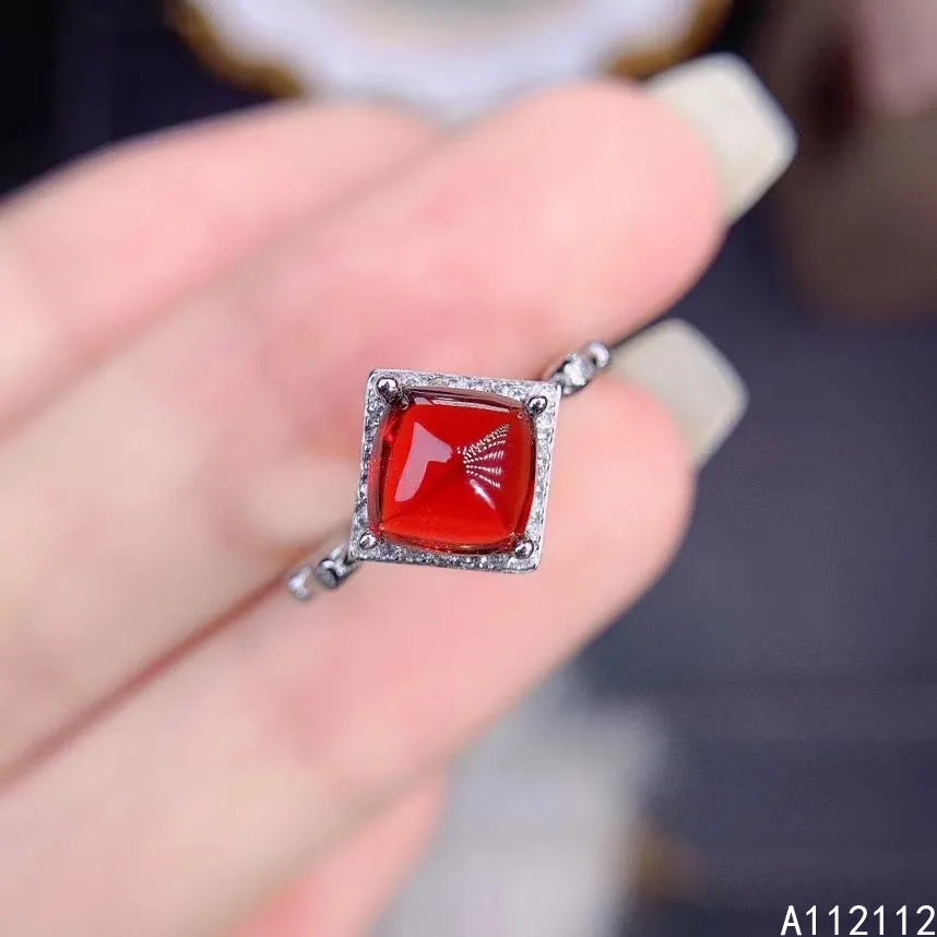 Fine Jewelry 925 Sterling Silver Inset With Natural Gemstone Women's Trendy Vintage Square Garnet Adjustable Ring Support Detect
Fine Jewelry 925 Sterling Silver Inset With Natural Gemstone Women's Trendy Vintage Square Garnet Adjustable Ring Support Detect