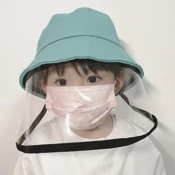 Erilles Children Protective Hat Multifunctional Hat Kids Anti-dust Anti-spitting Anti-fog Droplets Cover Full Face Fisherman Cap