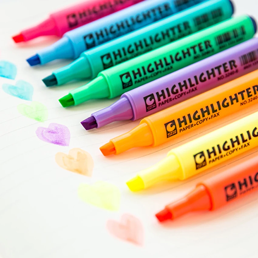 Creative Stationery Triangle Highlighter Pen Color Mark Pen Line Marker Fluorescent Disposable Drawing Pen School Supplies
Creative Stationery Triangle Highlighter Pen Color Mark Pen Line Marker Fluorescent Disposable Drawing Pen School Supplies