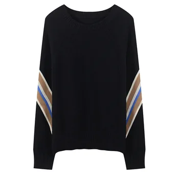 2020 Elegant Women Pullovers Sweater Autumn Winter Long Sleeve Oversized Knitted Top Female Sweater Striped Ladies Jumper 
2020 Elegant Women Pullovers Sweater Autumn Winter Long Sleeve Oversized Knitted Top Female Sweater Striped Ladies Jumper