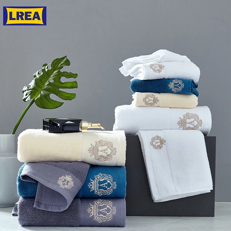LREA 1pc FASHION solid embroidered noble bath towel 100% cotton material Soft and comfortable Protect your skin 70x140cm
LREA 1pc FASHION solid embroidered noble bath towel 100% cotton material Soft and comfortable Protect your skin 70x140cm