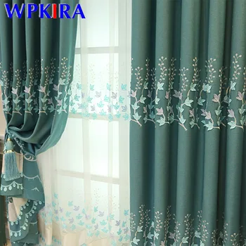 Blue Embossed Leaves Chenille Fabric High Shading Curtain For Living Room Bedroom Luxury Tulle Window Drapes Custom made WP233D3
Blue Embossed Leaves Chenille Fabric High Shading Curtain For Living Room Bedroom Luxury Tulle Window Drapes Custom made WP233D3