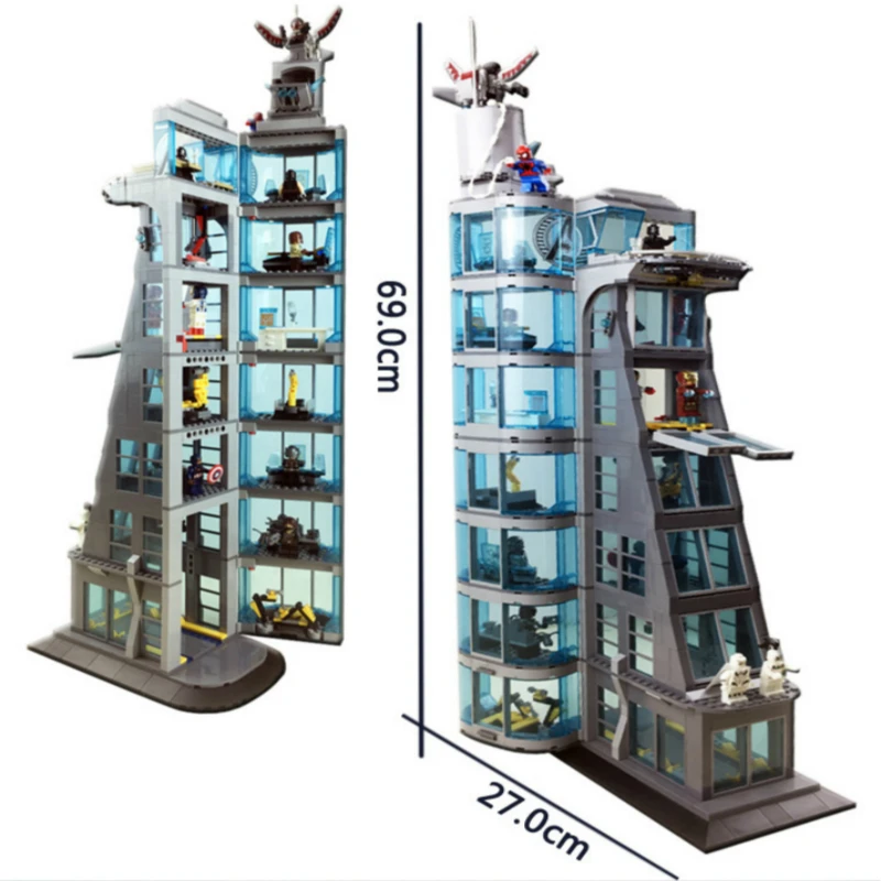 1209pcs SuperHeroes Ironman Marvel 7 Floors Avenger Tower Upgraded Version Fit Avengers Gift Building Block Bricks Kid Gift Toy
1209pcs SuperHeroes Ironman Marvel 7 Floors Avenger Tower Upgraded Version Fit Avengers Gift Building Block Bricks Kid Gift Toy