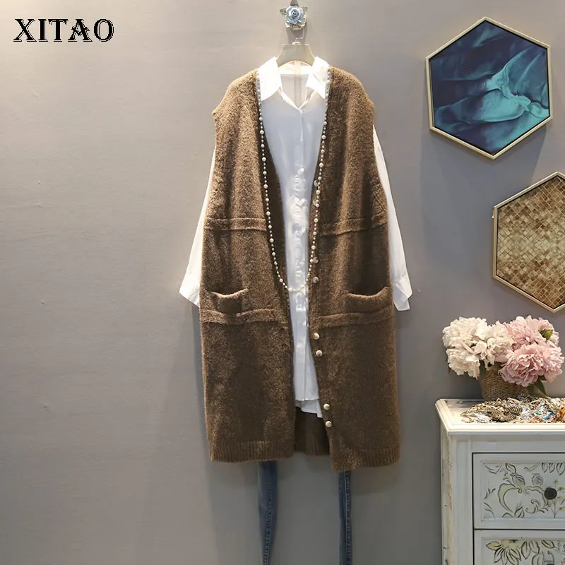 XITAO Knitted Women Loose Vest Sleeveless Fashion New 2020 Spring Elegant Pocket Single Breast Small Fresh Casual Vest ZLL4616
XITAO Knitted Women Loose Vest Sleeveless Fashion New 2020 Spring Elegant Pocket Single Breast Small Fresh Casual Vest ZLL4616