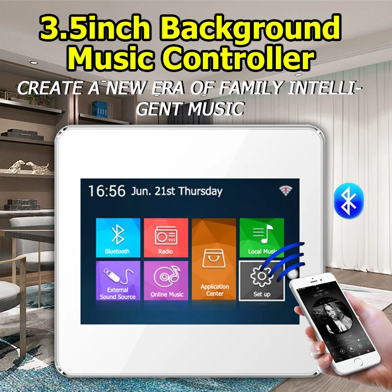 High-End 3.5inch Background Music Controller 2 Channel 25W Output Power Home Background Music Controller With Led Display
High-End 3.5inch Background Music Controller 2 Channel 25W Output Power Home Background Music Controller With Led Display