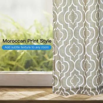 LanLan 2 Pieces Contemporary Moroccan Print Polyester Linen Blend Semi-sheet Curtain
LanLan 2 Pieces Contemporary Moroccan Print Polyester Linen Blend Semi-sheet Curtain