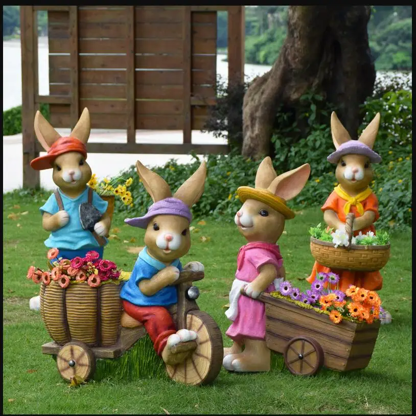 Pastoral Resin Rabbit Potted Flowerpot ornamnets Simulation Animal Sculpture Outdoor Courtyard Garden Kindergarten Crafts Decor
Pastoral Resin Rabbit Potted Flowerpot ornamnets Simulation Animal Sculpture Outdoor Courtyard Garden Kindergarten Crafts Decor