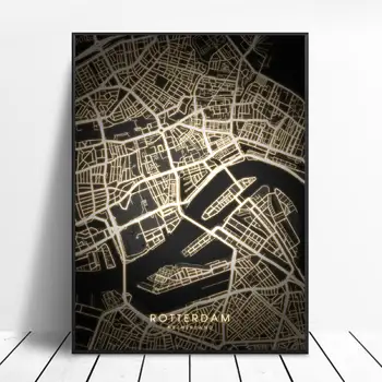 Amsterdam Rotterdam Netherland Black and gold Canvas Wall Art Map Poster
Amsterdam Rotterdam Netherland Black and gold Canvas Wall Art Map Poster