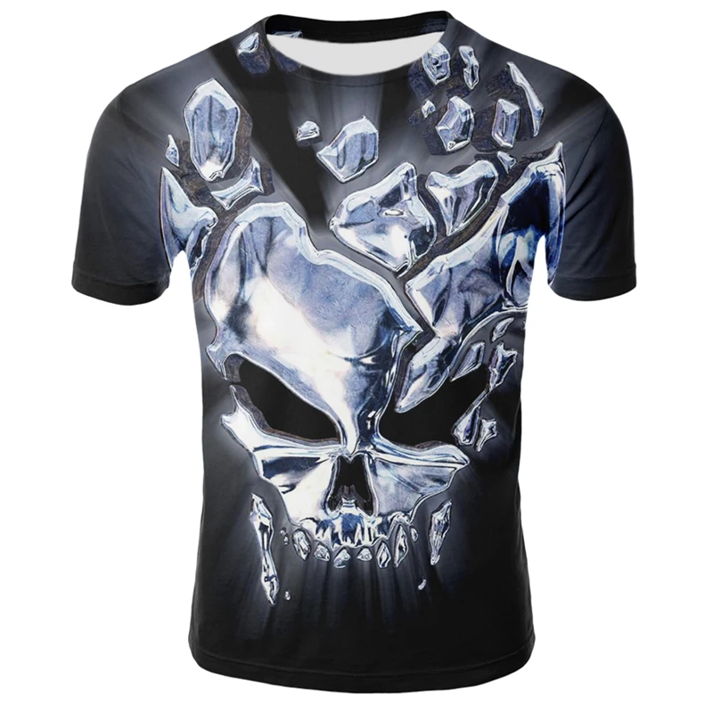 3D Skull T Shirt Men Funny Punk Rock Clothes Summer 3d Print T-shirt Hip Hop Male Top O-neck Short Sleeve Streetwear
3D Skull T Shirt Men Funny Punk Rock Clothes Summer 3d Print T-shirt Hip Hop Male Top O-neck Short Sleeve Streetwear