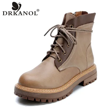DRKANOL New Handmade Women Boots Winter Flats Warm Casual Boots Female 100% Genuine Cow leather Round Toe Platform Boots Women
DRKANOL New Handmade Women Boots Winter Flats Warm Casual Boots Female 100% Genuine Cow leather Round Toe Platform Boots Women