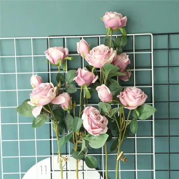 3-head Artificial Rose Bouquet Simulation Flower Bouquet Home Office Table Centerpiece Wedding Floral Decor 
3-head Artificial Rose Bouquet Simulation Flower Bouquet Home Office Table Centerpiece Wedding Floral Decor