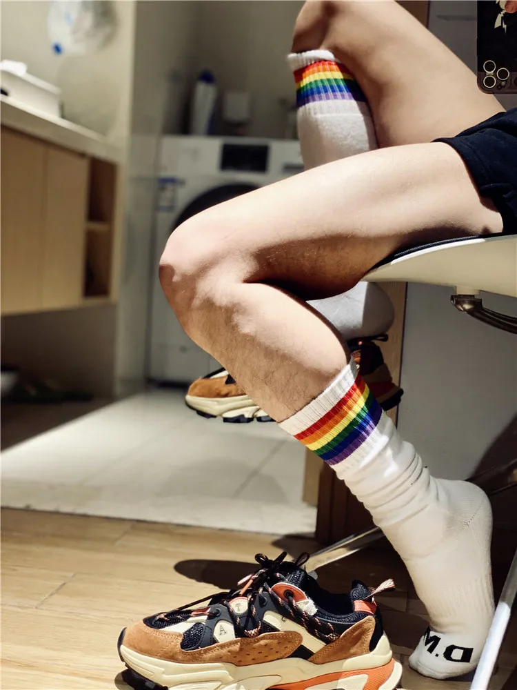 Step Out Ordinary Rainbow Party High Tube Football Socks Rainbow Party High Tube Football Socks
