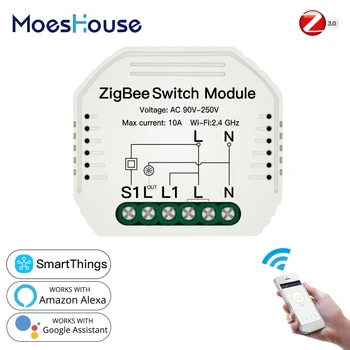 Tuya ZigBee 3.0 Smart Light Switch Module SmartThings Required APP Remote Control, Work with Alexa Google Home for Voice Control
Tuya ZigBee 3.0 Smart Light Switch Module SmartThings Required APP Remote Control, Work with Alexa Google Home for Voice Control