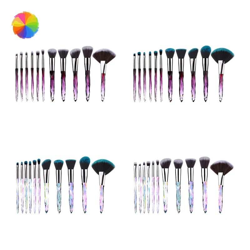 10Pcs Crystal Eye Shadow Eyebrow Professional Blush Makeup Brushes Set Powder Foundation Fan Brush Tools
10Pcs Crystal Eye Shadow Eyebrow Professional Blush Makeup Brushes Set Powder Foundation Fan Brush Tools
