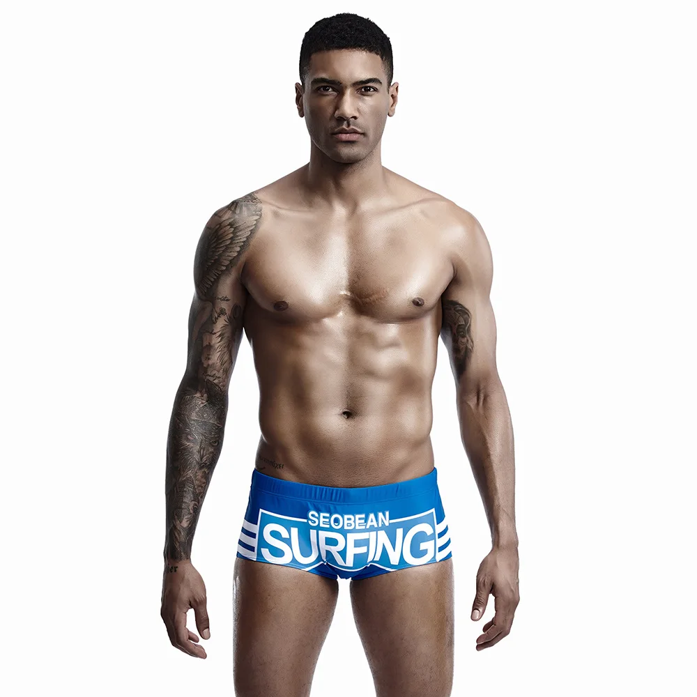 2019 New Style Men's Swimming Trunks Digital Printing Boxer Swim Spa Seaside Resort |