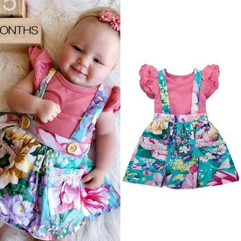 New Toddler Kids Baby Girl Ruffle Tops Romper Floral Overall Suspender dress Outfits 2pcs/set 0-24M
New Toddler Kids Baby Girl Ruffle Tops Romper Floral Overall Suspender dress Outfits 2pcs/set 0-24M