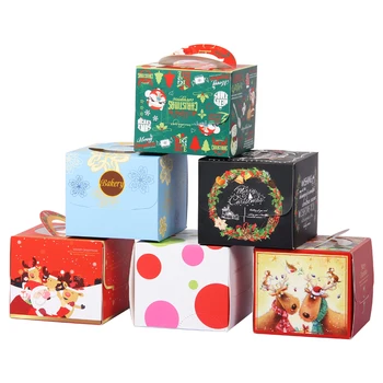 10pcs High quality Christmas 4inch cake box favors handmade gift boxes protable square paper boxes baking packaging dessert box
10pcs High quality Christmas 4inch cake box favors handmade gift boxes protable square paper boxes baking packaging dessert box
