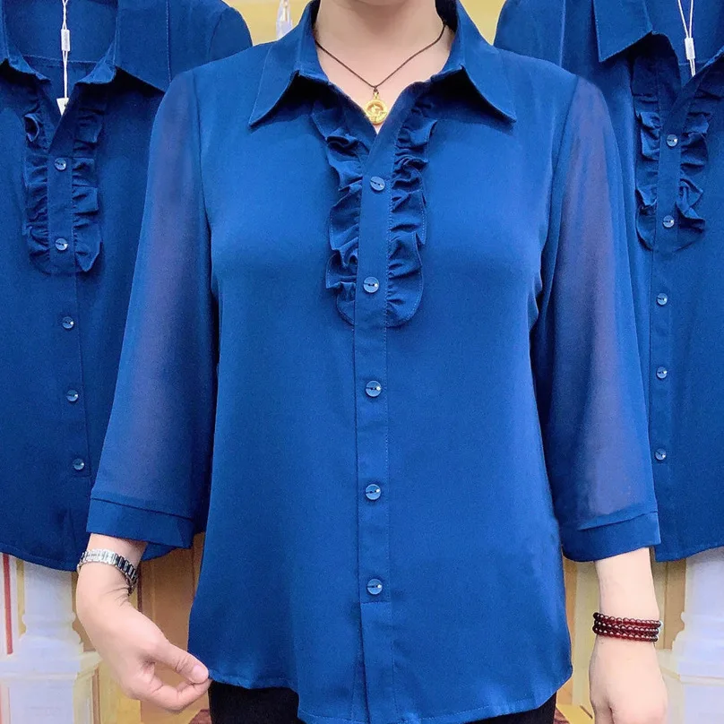 Solid Color Women Long Sleeve Ruffled Shirts Blouses Lapel Collar Loose Casual Shirt Single Breasted Female Clothing 2022 Tops
Solid Color Women Long Sleeve Ruffled Shirts Blouses Lapel Collar Loose Casual Shirt Single Breasted Female Clothing 2022 Tops