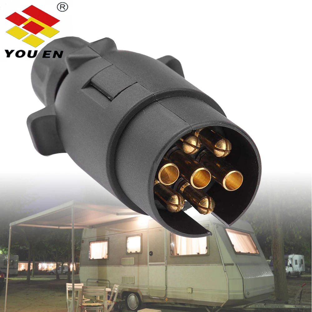 YOUEN 12V 7 Pins Socket Plug Round Standard European Car Caravan Towbar Towing Trailer Plug Socket Connector
YOUEN 12V 7 Pins Socket Plug Round Standard European Car Caravan Towbar Towing Trailer Plug Socket Connector