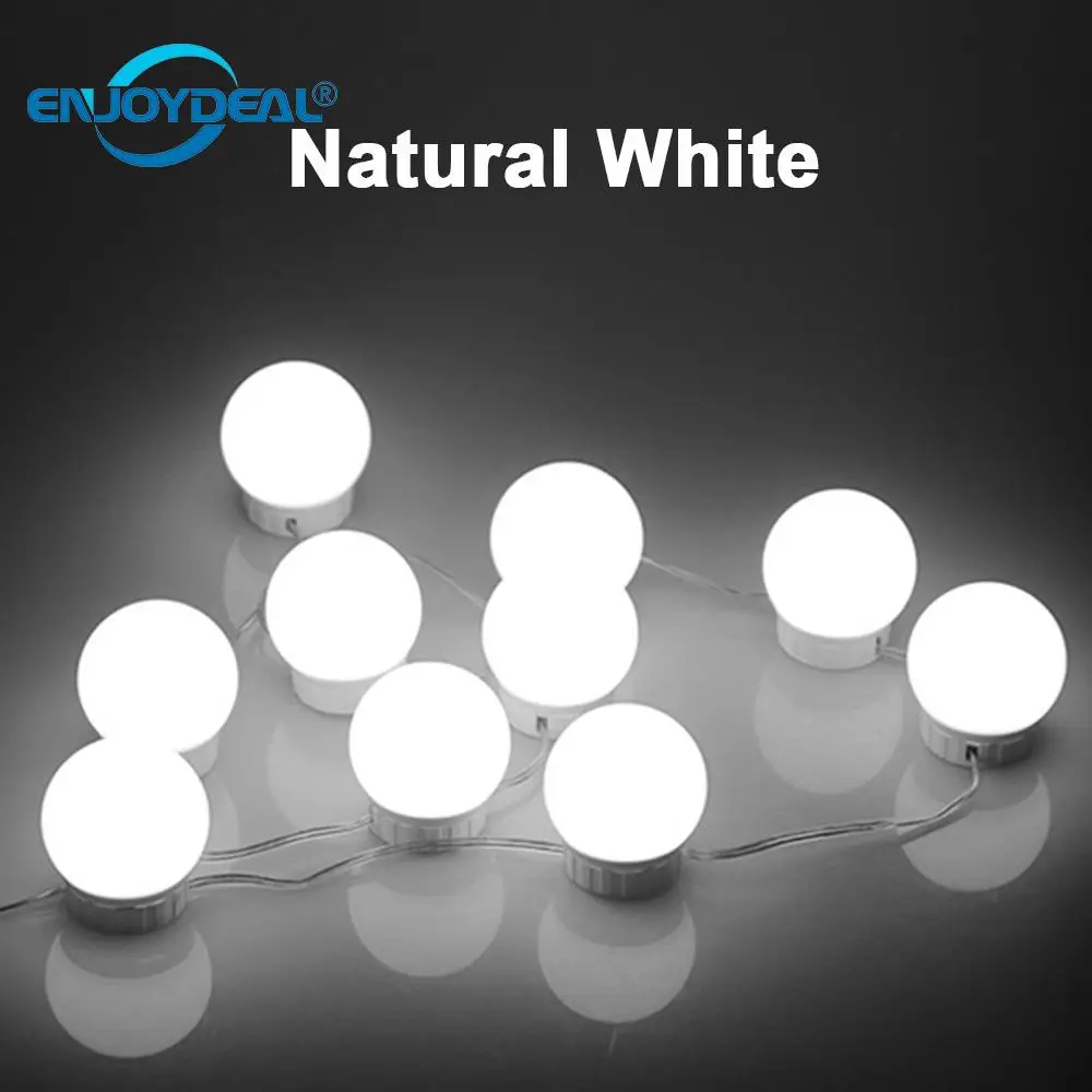 6/10/14 bulbs LED vanity mirror lights USB Makeup Mirror String Light white/3colors Hollywood Style Make up Cosmetic Mirrors | Освещение