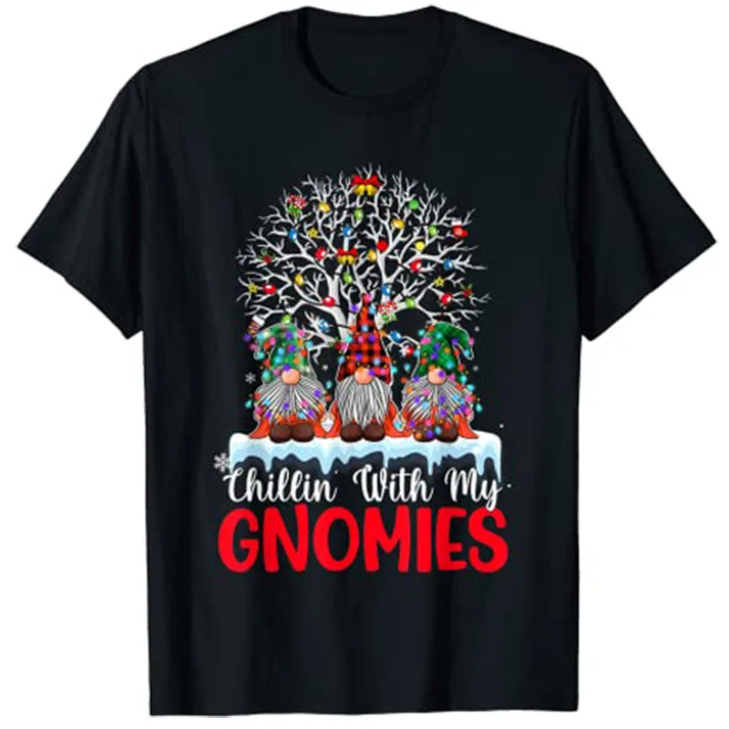 

Chillin with My Gnomie Christmas Matching Family Pajama T-Shirt Xmas Graphic Tee Tops Gift
