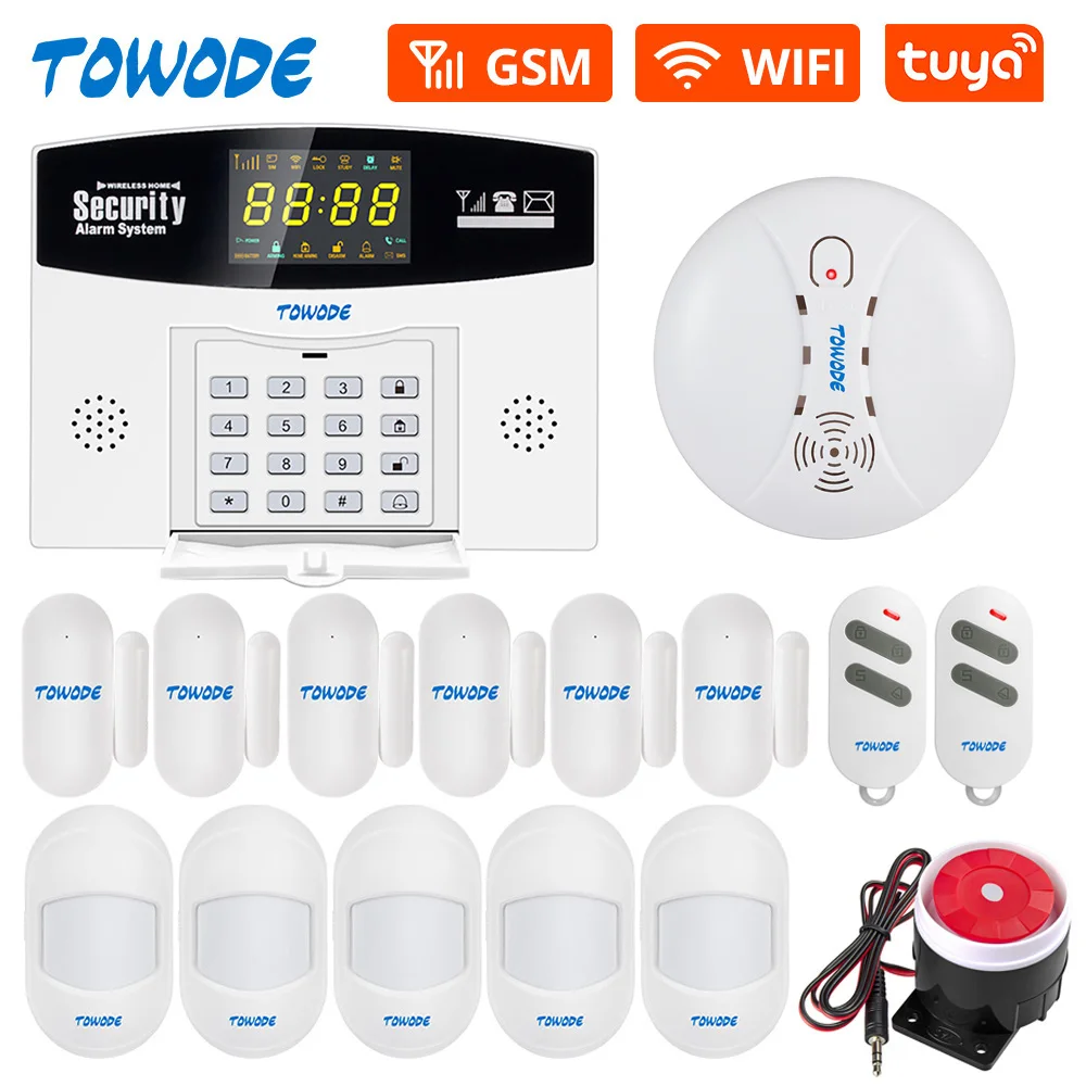 Смарт-система сигнализации TOWODE W210 Tuya Wi-Fi GSM с ЖК-дисплеем | Безопасность и защита