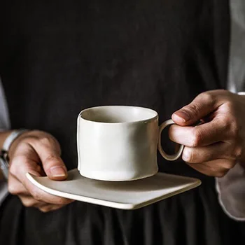 150ml Japanese Style Coffee Cup with Tray Handmade Ceramic Coffee Mug Household Afternoon Tea Cup Milk Water Mugs Drinkware Gift 
150ml Japanese Style Coffee Cup with Tray Handmade Ceramic Coffee Mug Household Afternoon Tea Cup Milk Water Mugs Drinkware Gift
