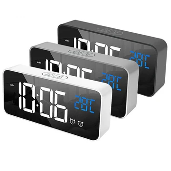 Digital LED Alarm Clock Mirror 2 Sets Alarm Voice Control Table Clock with Temperature Bedroom Snooze Function Desk Watch
Digital LED Alarm Clock Mirror 2 Sets Alarm Voice Control Table Clock with Temperature Bedroom Snooze Function Desk Watch