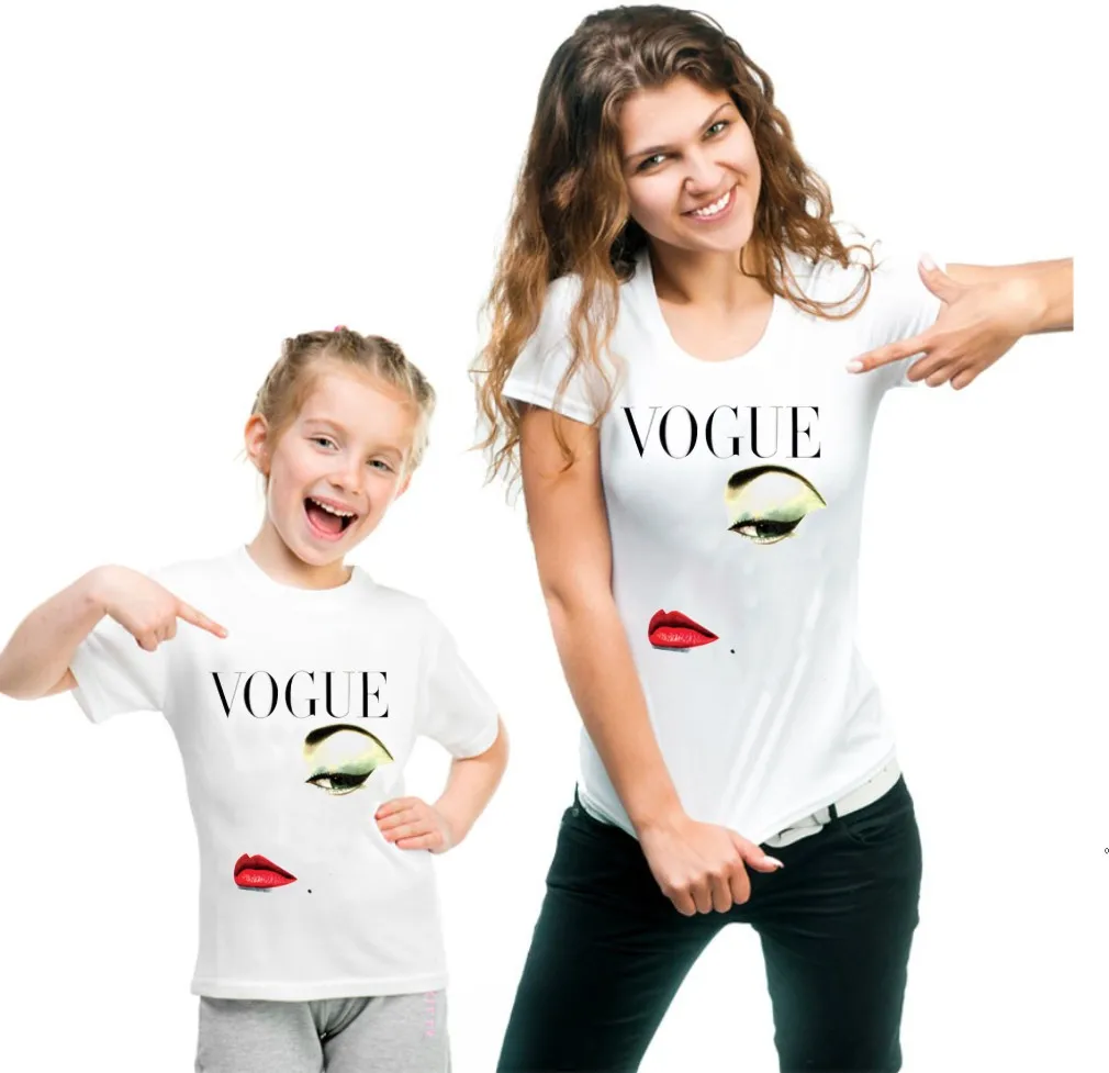 Cartoon print t shirt matching family outfits twinning Size 3XL | Мать и ребенок