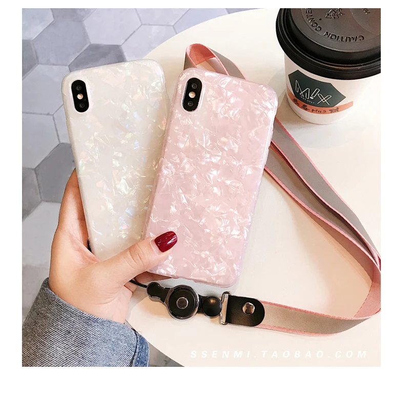 For iPhone 7 Case For iPhone 6 6s 8 Plus Dream Shell Pattern Cases For iPhone XR XS Max Soft TPU Silicone Glitter Luxury Cover For iPhone 7 Case For iPhone 6 6s 8 Plus Dream Shell Pattern Cases For iPhone XR XS Max Soft TPU Silicone Glitter Luxury Cover