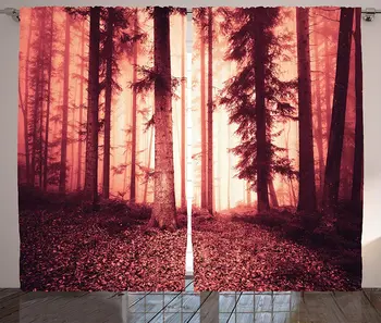 Woodland Curtains Foggy Wheather in Spooky Forest Spruce Trees Natural Monochromic Picture Living Room Bedroom Window Drapes
Woodland Curtains Foggy Wheather in Spooky Forest Spruce Trees Natural Monochromic Picture Living Room Bedroom Window Drapes