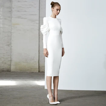 White Elegant Long Latern Sleeve Slim Bodycon Bandage Midi Dress 2019 Autumn Winter Women Evening Party Festival Outfit Verstido
White Elegant Long Latern Sleeve Slim Bodycon Bandage Midi Dress 2019 Autumn Winter Women Evening Party Festival Outfit Verstido