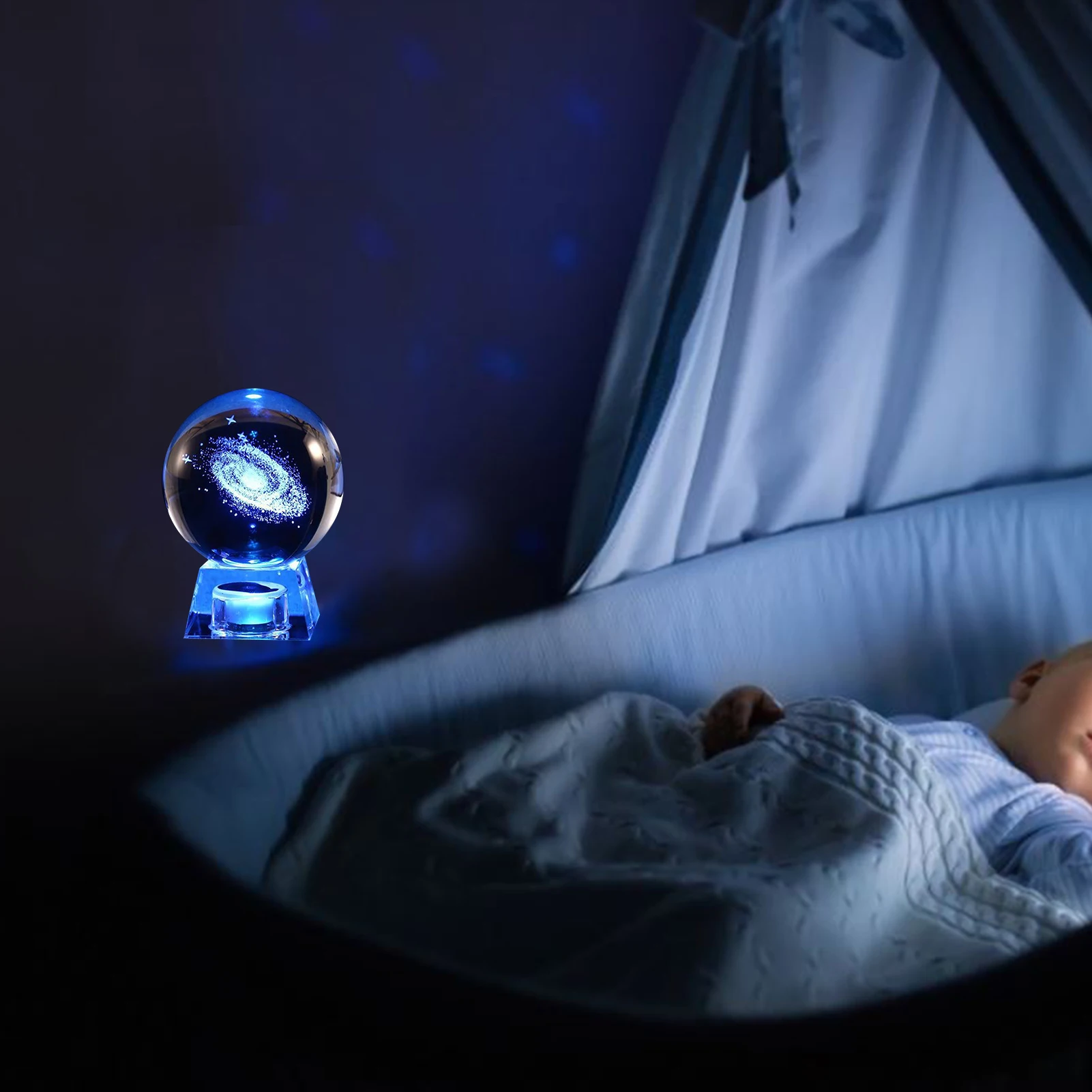 Generic Crystal Snow Globe Elk Solar System MilkyWay Crystal Ball Snow